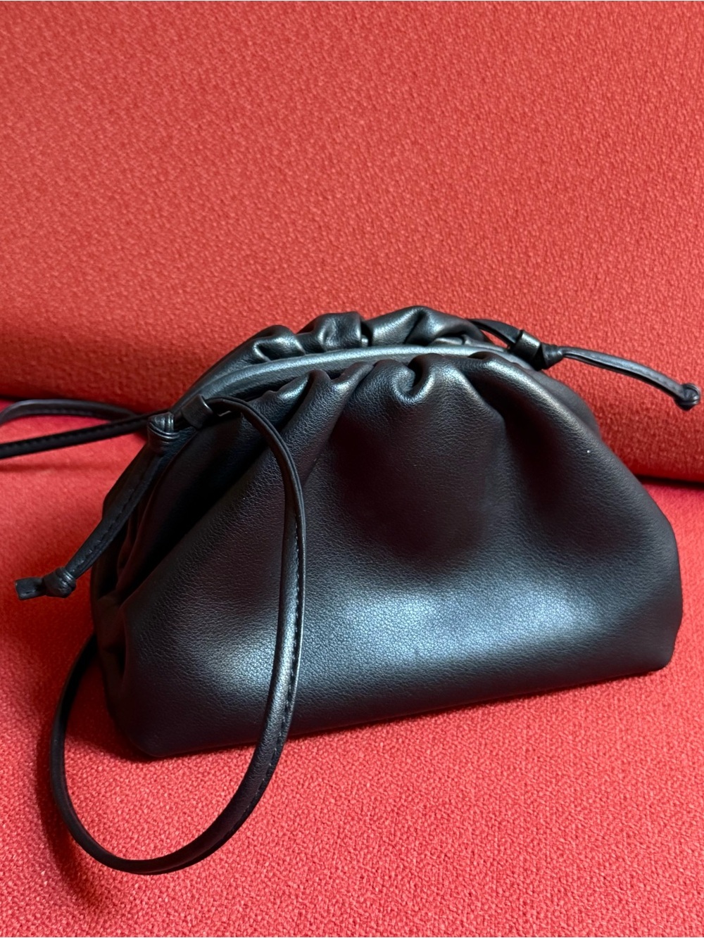 Classic Black Mini Leather Pouch Bag